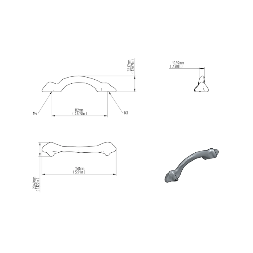 Poignée de meuble Gwenael Laiton massif