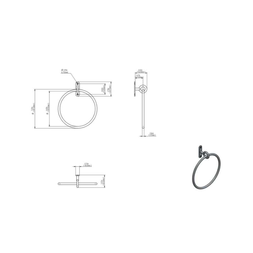 Porte-serviette cercle Gladice Laiton