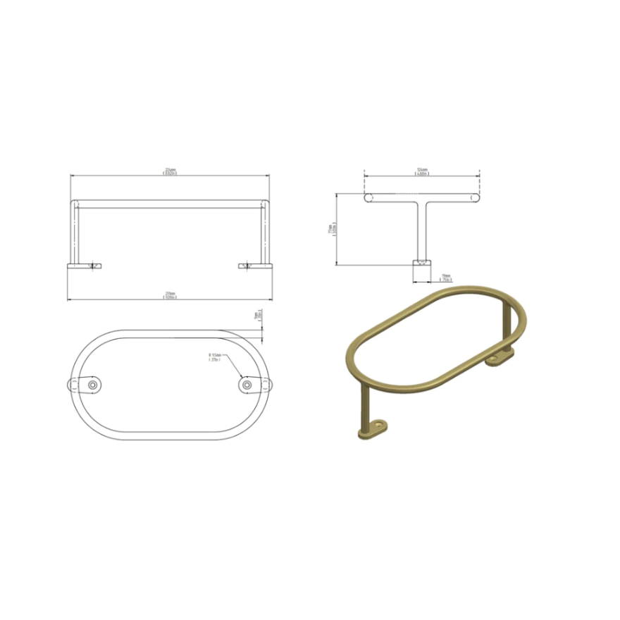 Giselda towel rail Brass