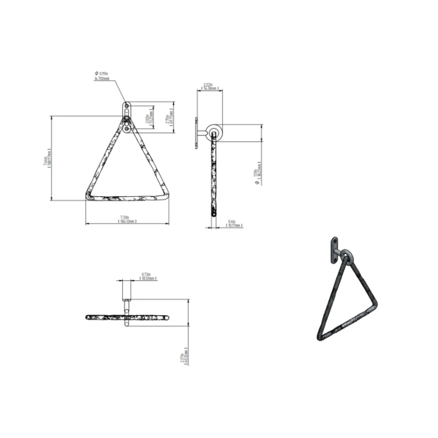 Porte-serviette triangle Gwenna Laiton