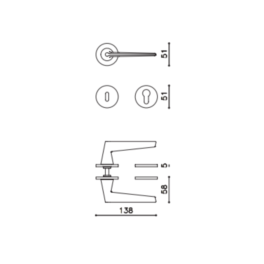 Paire de Poignées de Portes Cono Gio Ponti