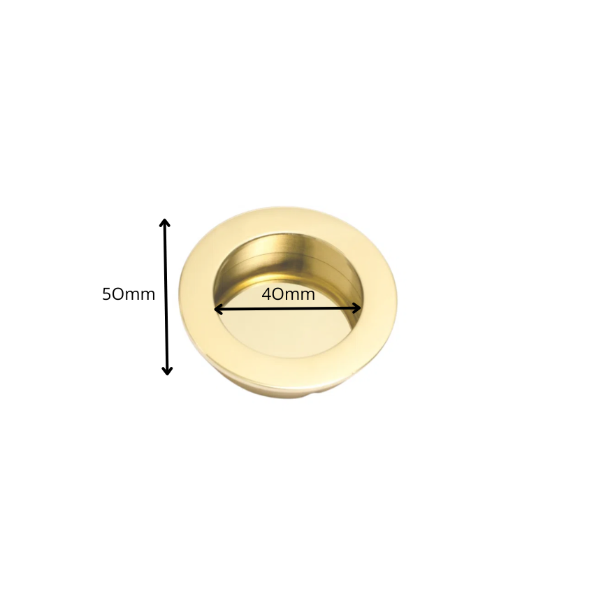 Poignée encastrée Ikie Laiton poli 50 mm