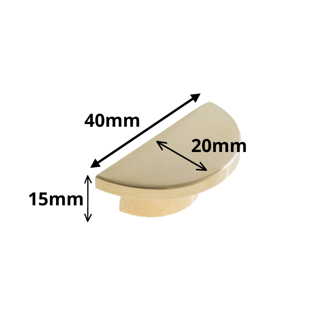 Bouton de meuble Olivier demi-lune en Laiton