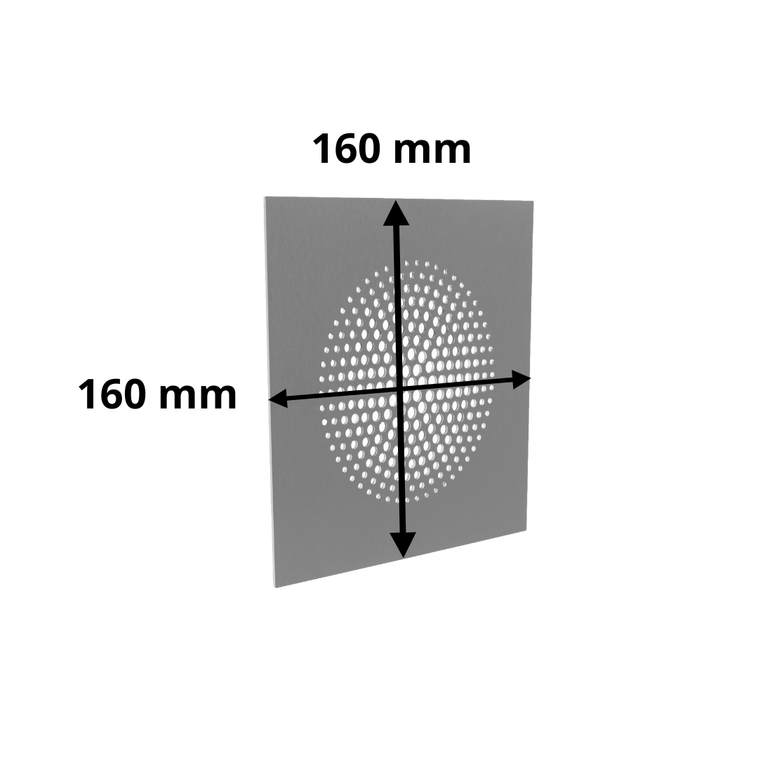 Grille d'aération carrée Dots fixation magnétique 160x160 mm
