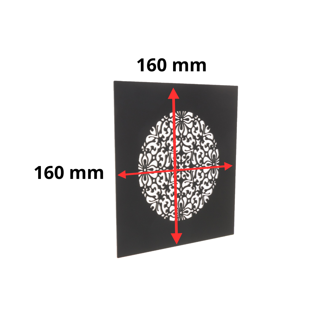 Grille d'aération carrée Flora fixation magnétique 160x160mm