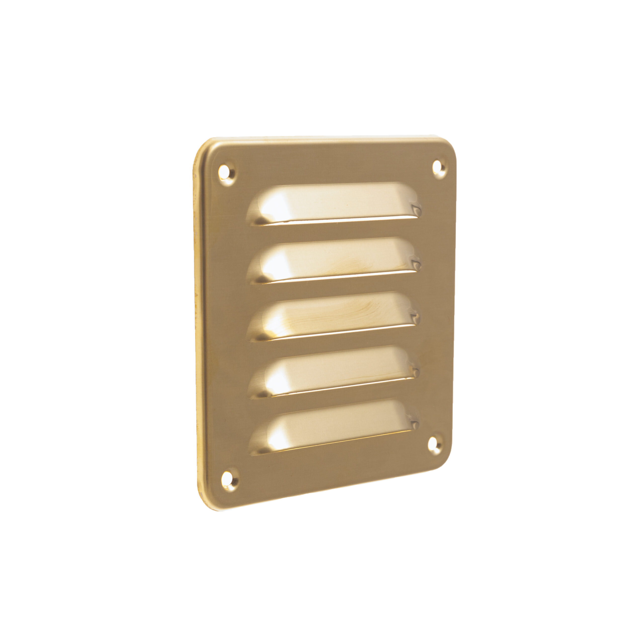 Grille d'aération carrée Louvre Aluminium Laiton 115 × 115 mm