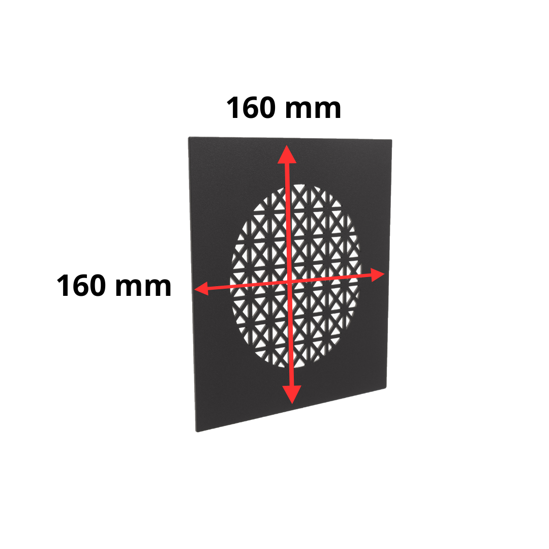 Grille d'aération carrée Pyramid à fixation magnétique 160x160 mm