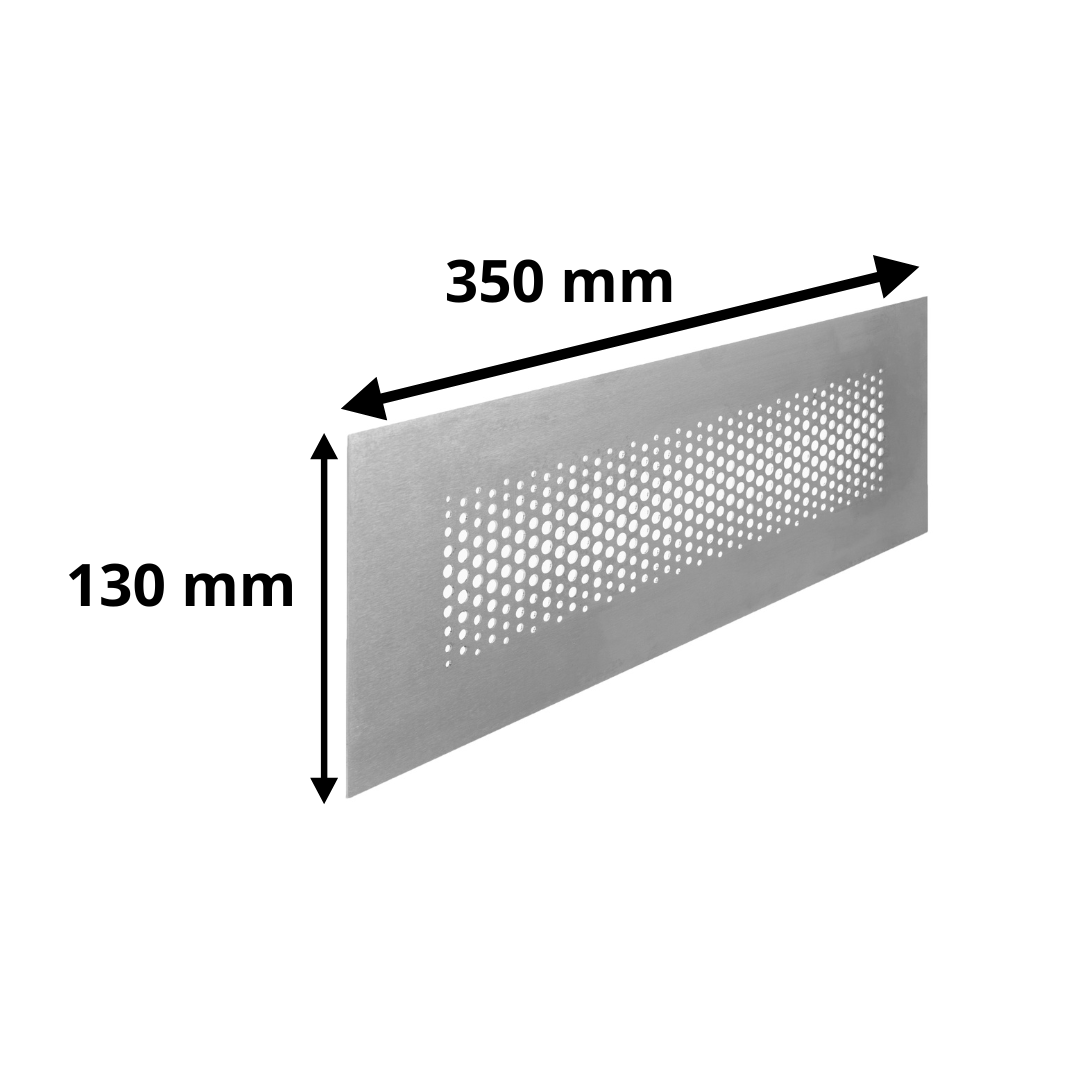 Grille d'aération rectangle Dots Inox fixation magnétique 350 × 130 mm