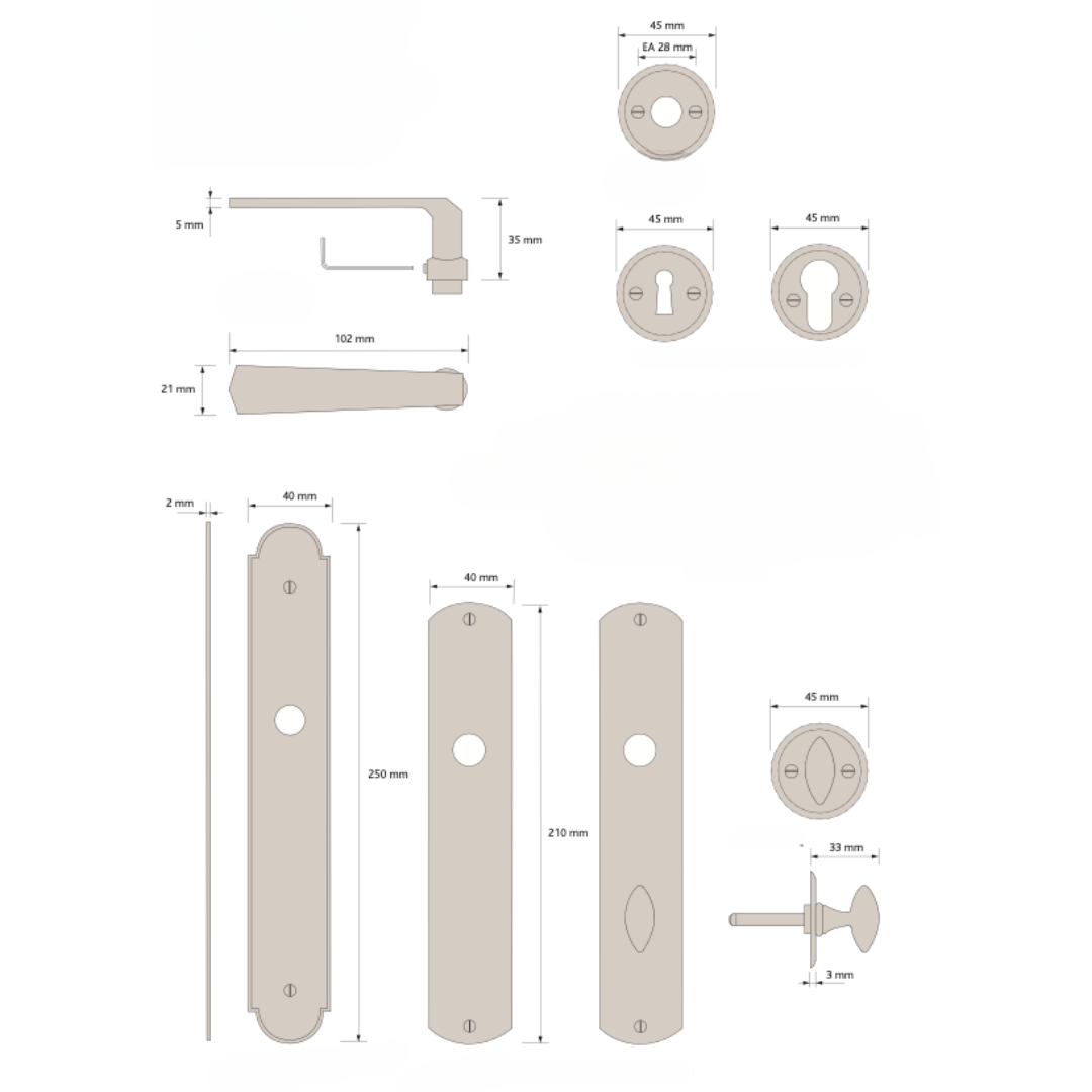 Paire de Poignées de Portes Jimmy Laiton