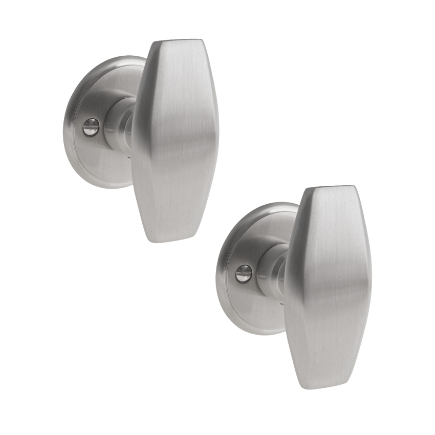 Paire de boutons de porte Jacob Nickel Mat avec Carré de 6 mm