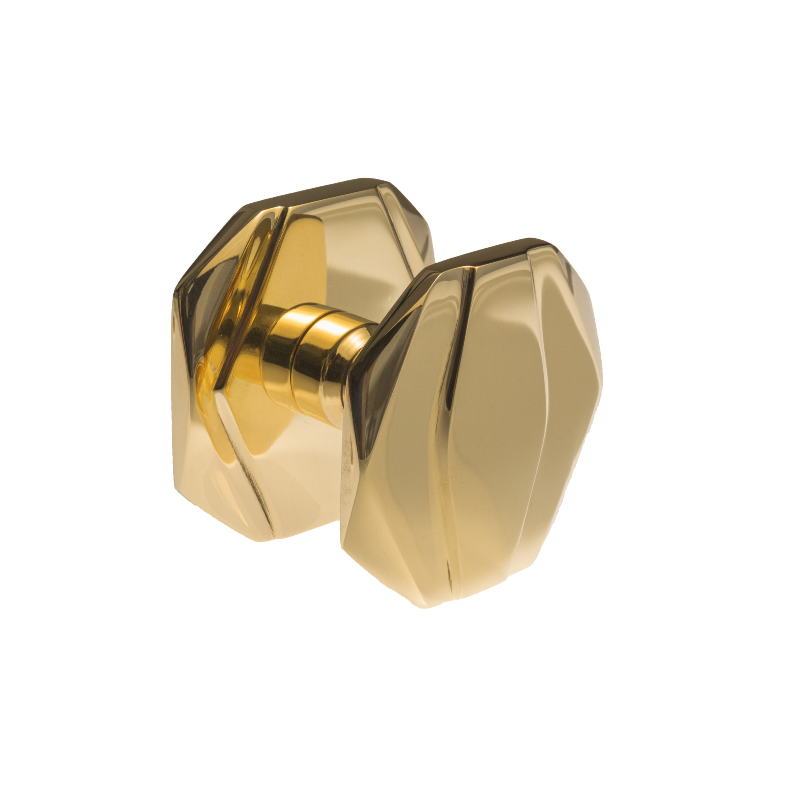 Bouton central de porte Jasmin ø70 mm Laiton poli