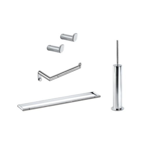 Pack IC MC : 2x Patères, 1 Porte-rouleau, 1 Porte-serviette (40cm) et 1 Porte-balayette Pack IC MC : 2x Patères, 1 Porte-rouleau, 1 Porte-serviette (40cm) et 1 Porte-balayette