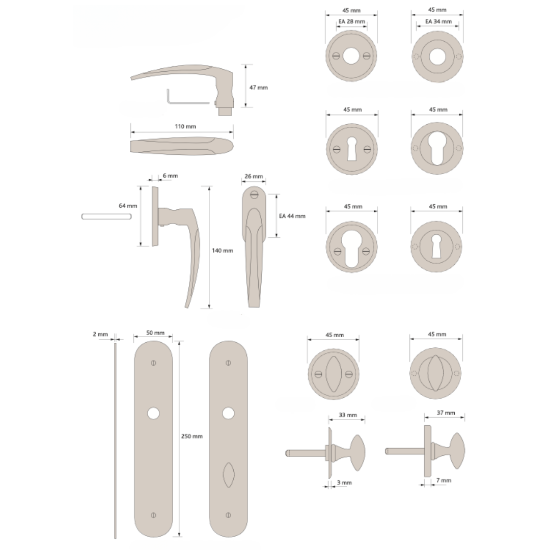 Paire de Poignées de Portes James Laiton