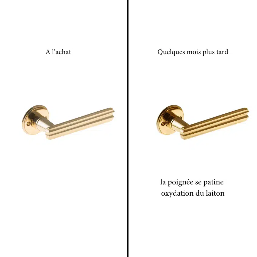 Paire de Poignées de Portes Jocelyne Laiton Paire de Poignées de Portes Jocelyne Laiton