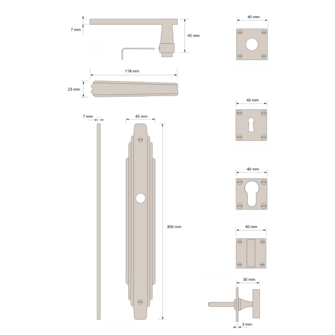 Paire de Poignées de Portes Jocelyne Laiton