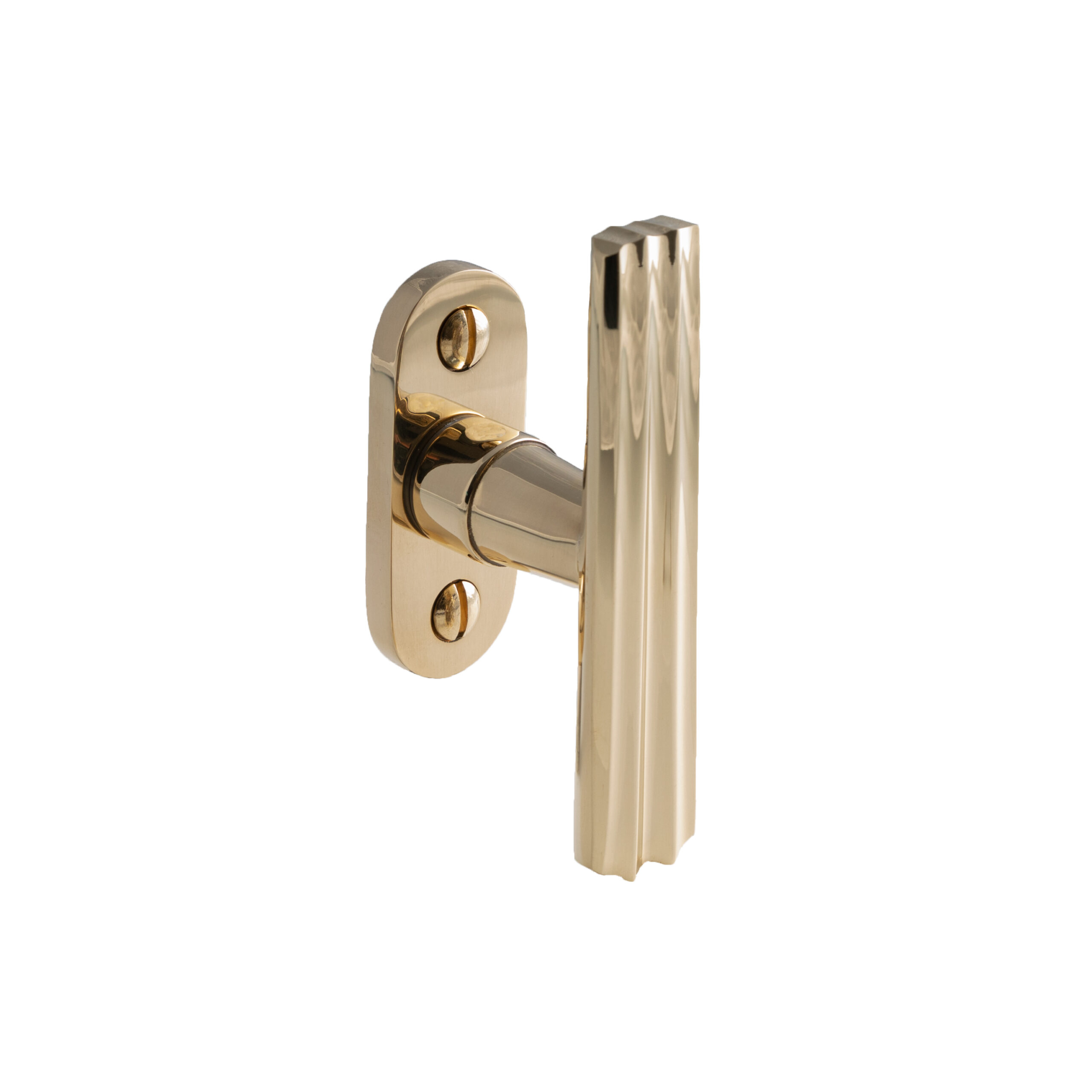 Poignée de fenêtre T Jocelyne Laiton poli avec carré de 7 mm