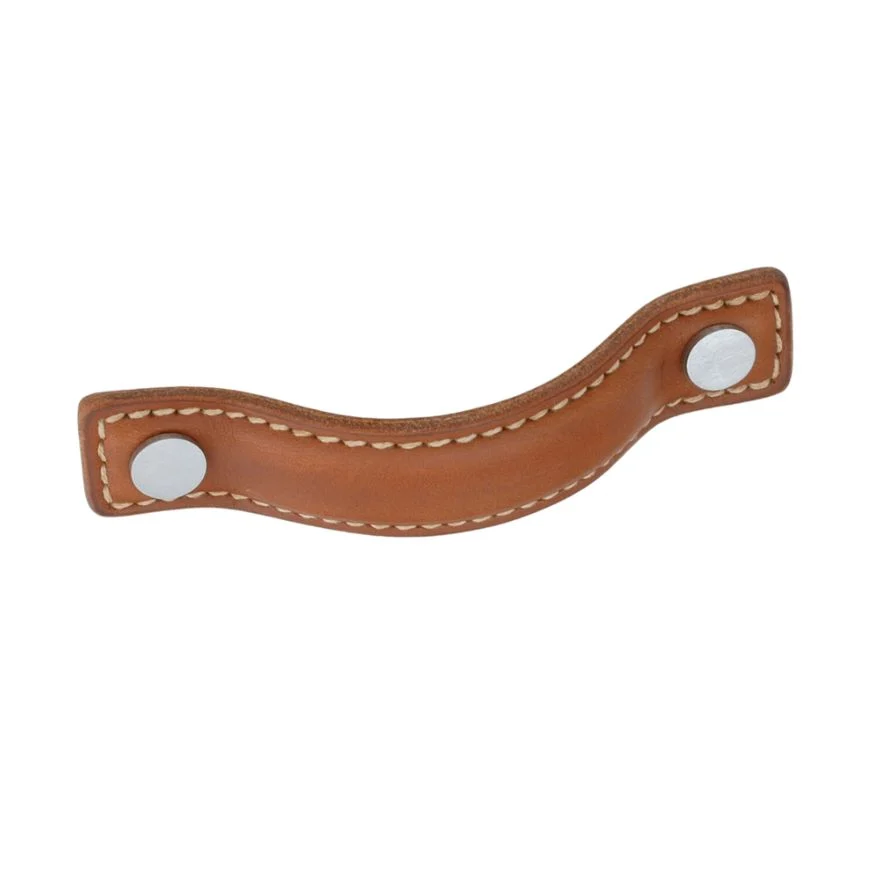 Poignée de meuble Hector Rigide Cuir Marron Clair Poignée de meuble Hector Rigide Cuir Marron Clair