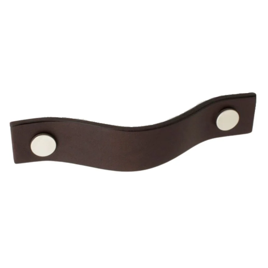 Poignée de meuble Henri Cuir Chocolat sans coutures