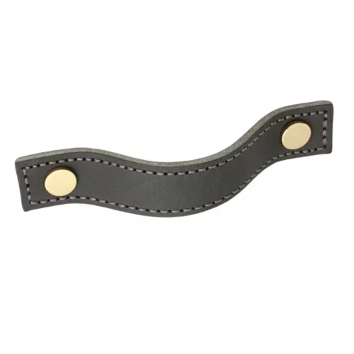 Poignée de meuble Henri Cuir Gris Coutures Poignée de meuble Henri Cuir Gris Coutures