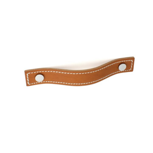 Poignée de meuble Henri Cuir Marron clair Coutures Poignée de meuble Henri Cuir Marron clair Coutures