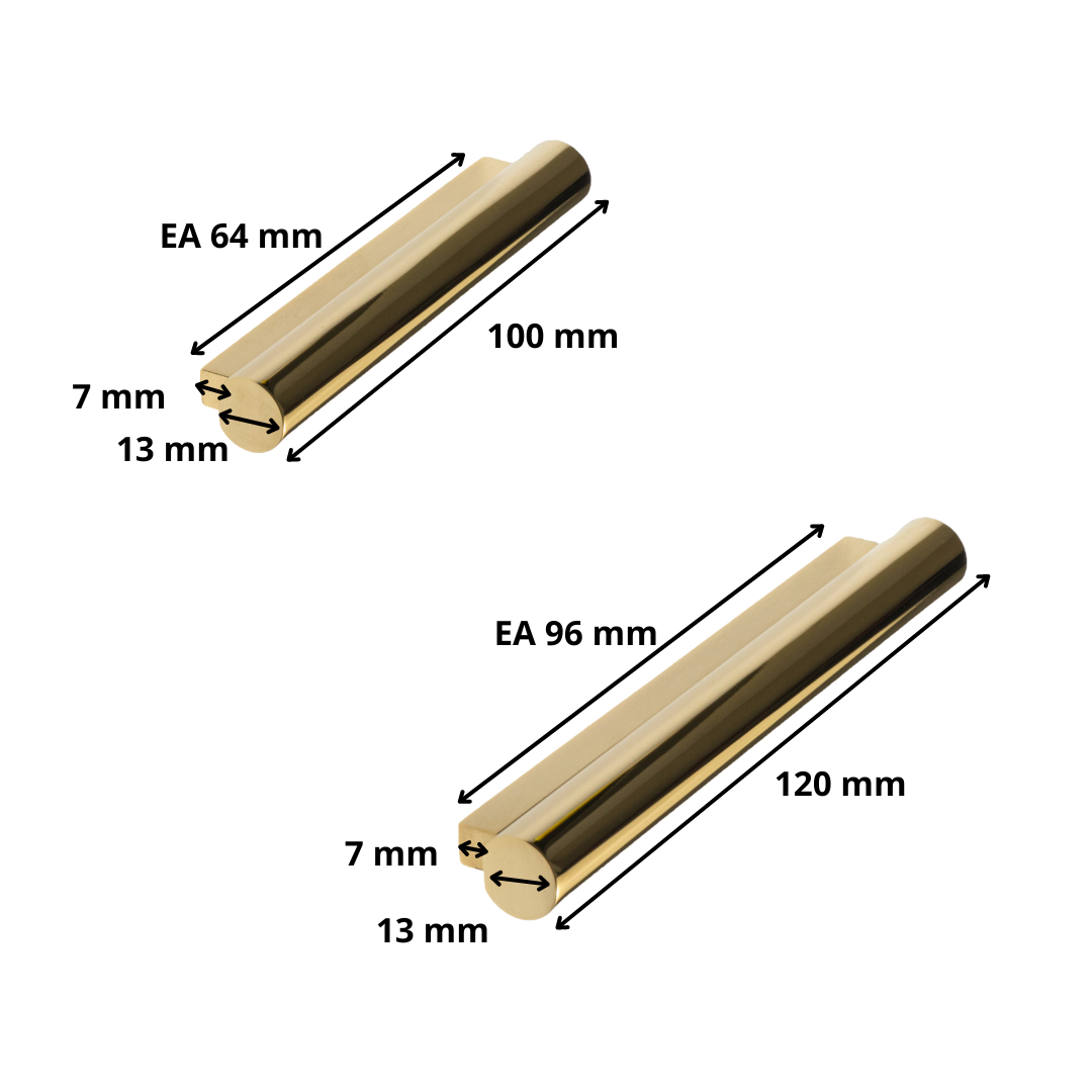 Poignée de meuble Profil Janot Laiton poli