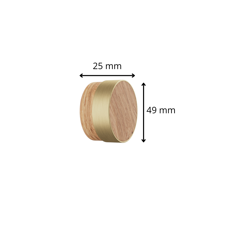Bouton de meuble Jean ø 49 mm Bois