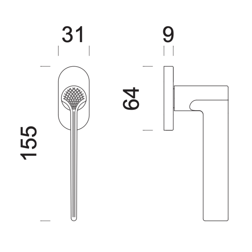 Poignée de fenêtre L G. Iacchetti