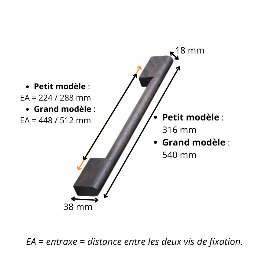 Poignée de meuble Johanna en Bois