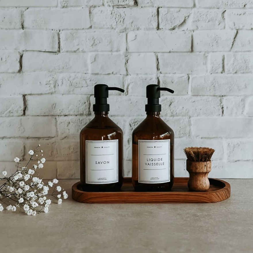 Flacon de Shampoing Aden en verre Ambre