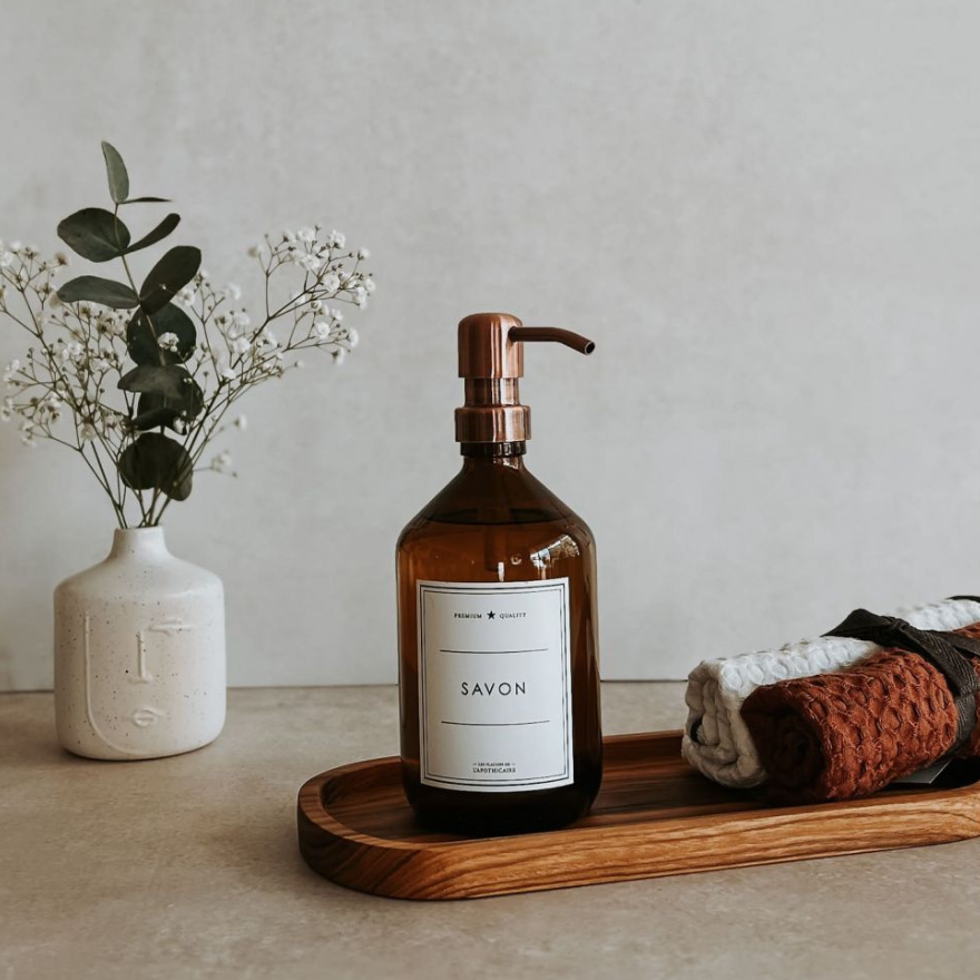 Flacon de Shampoing Aden en verre Ambre