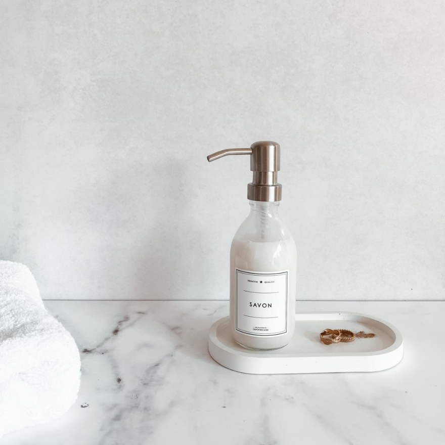 Distributeur de Gel Douche Aden en verre Transparent