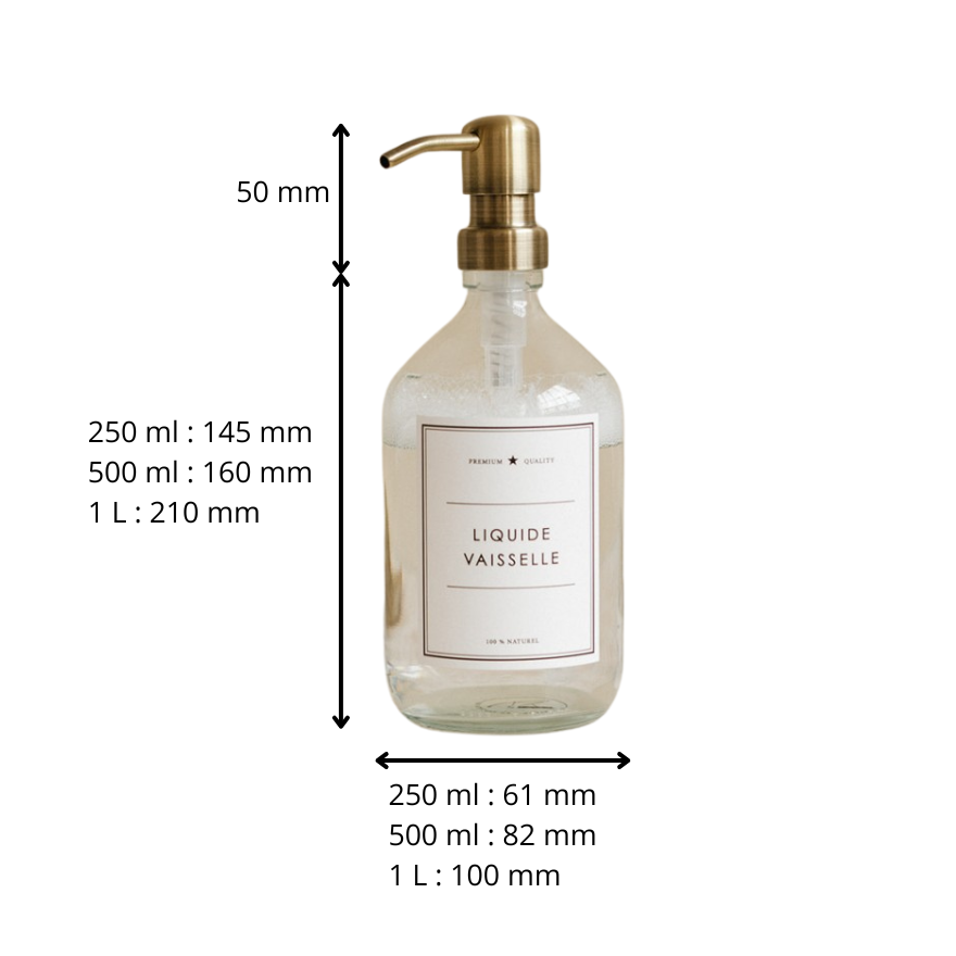 Distributeur de Gel Douche Aden en verre Transparent