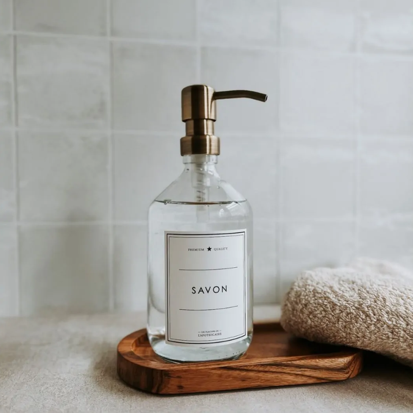 Distributeur de Gel Douche Aden en verre Transparent