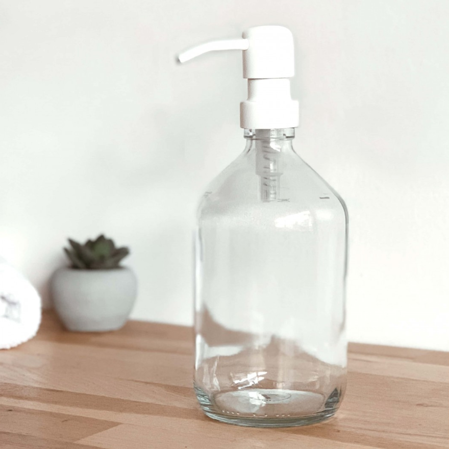 Distributeur de Gel Douche Aden en verre Transparent