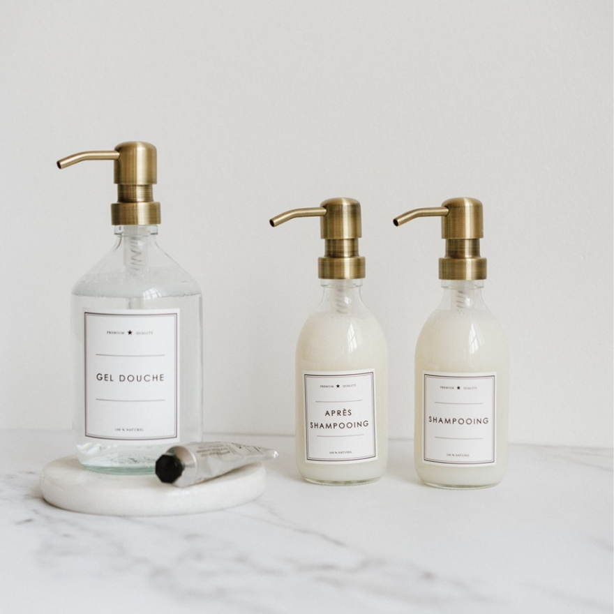 Distributeur de Gel Douche Aden en verre Transparent