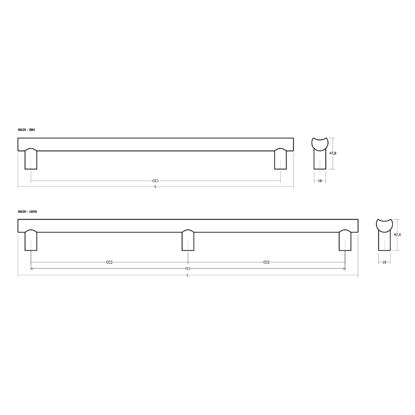 Poignée de meuble Tudela Large Aluminium (Almeria)