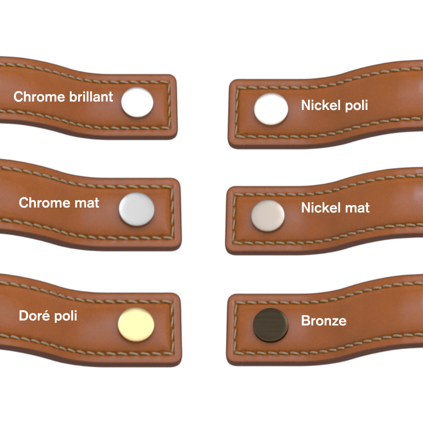 Poignée de meuble Hector Rigide Cuir Marron Clair