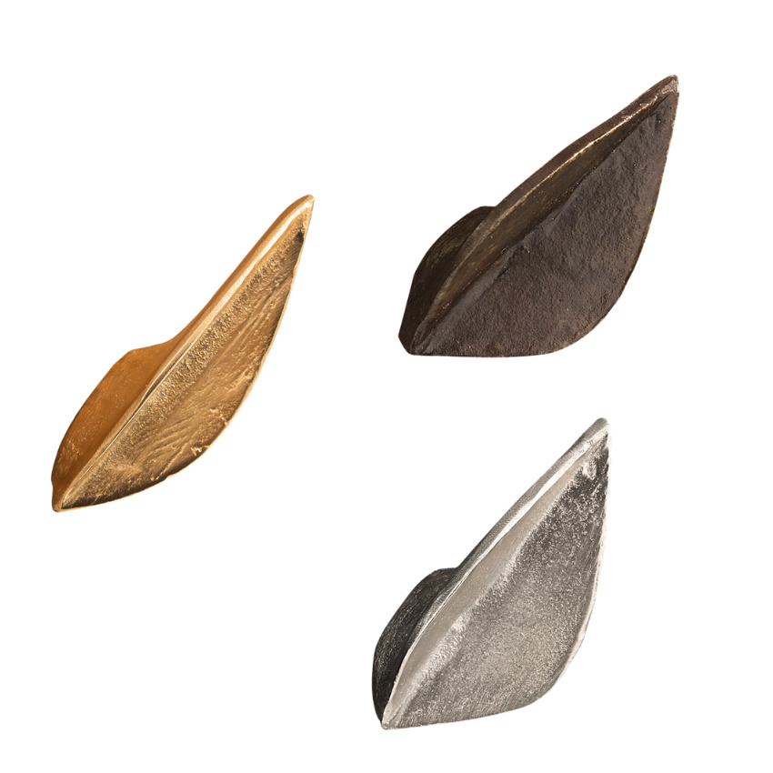 Bouton de meuble Feuille bronze