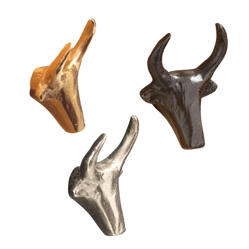 Bouton de meuble Bull bronze