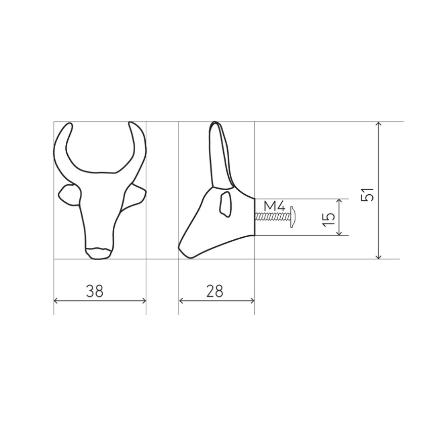 Bouton de meuble Bull bronze