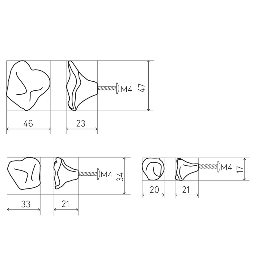 Bouton de meuble Corolla bronze