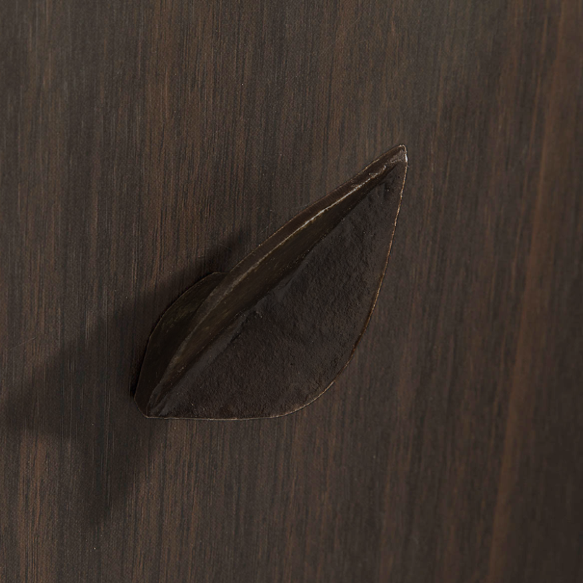 Bouton de meuble Feuille bronze