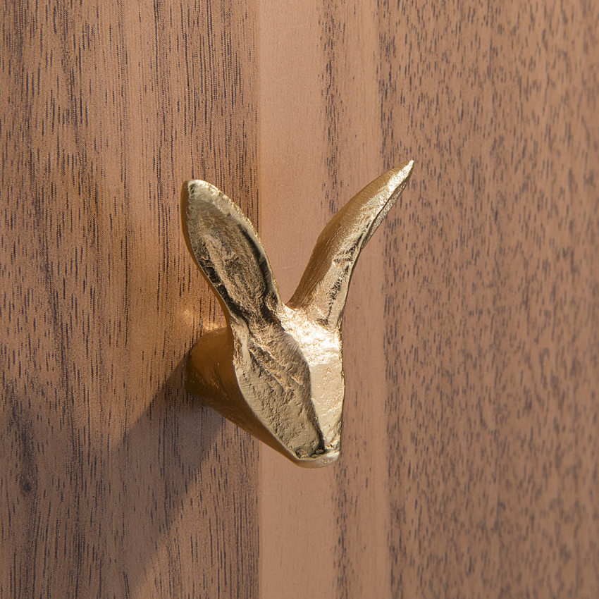 Bouton de meuble Lapin bronze