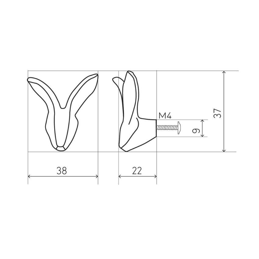 Bouton de meuble Lapin bronze