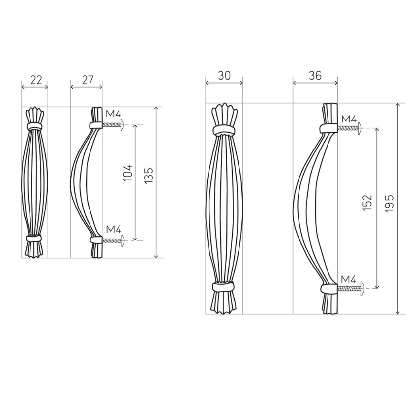 Poignée de meuble Pleats bronze