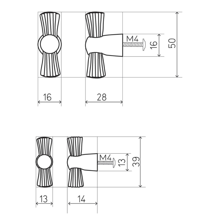 Bouton de meuble Galon bronze