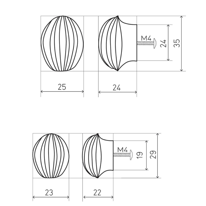 Bouton de meuble Pleats bronze
