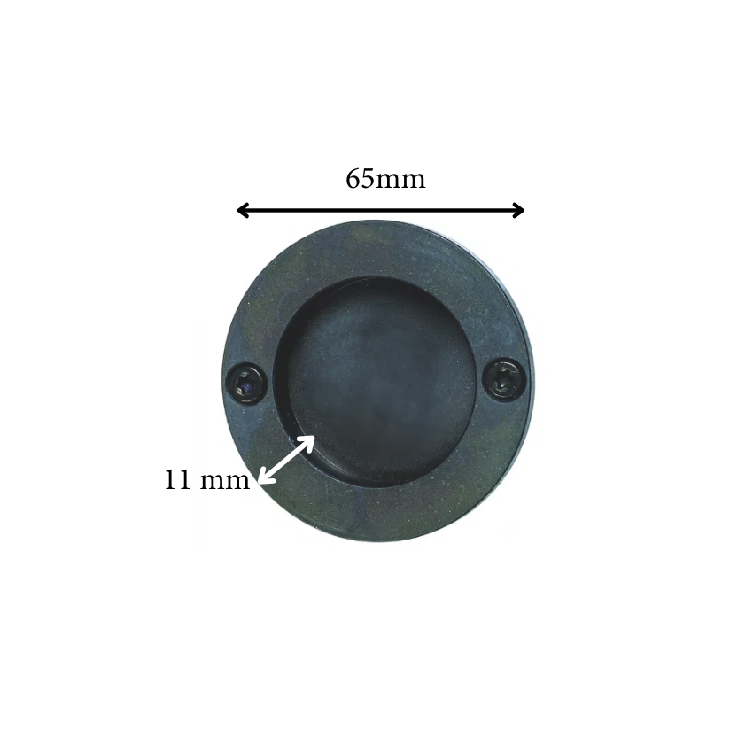 Poignée encastrée ronde Acier noir