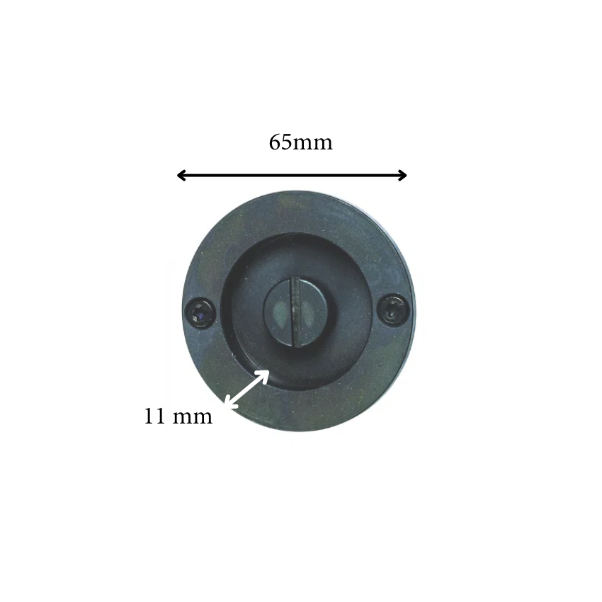 Concealed handle Round sliding door with condensation Black steel