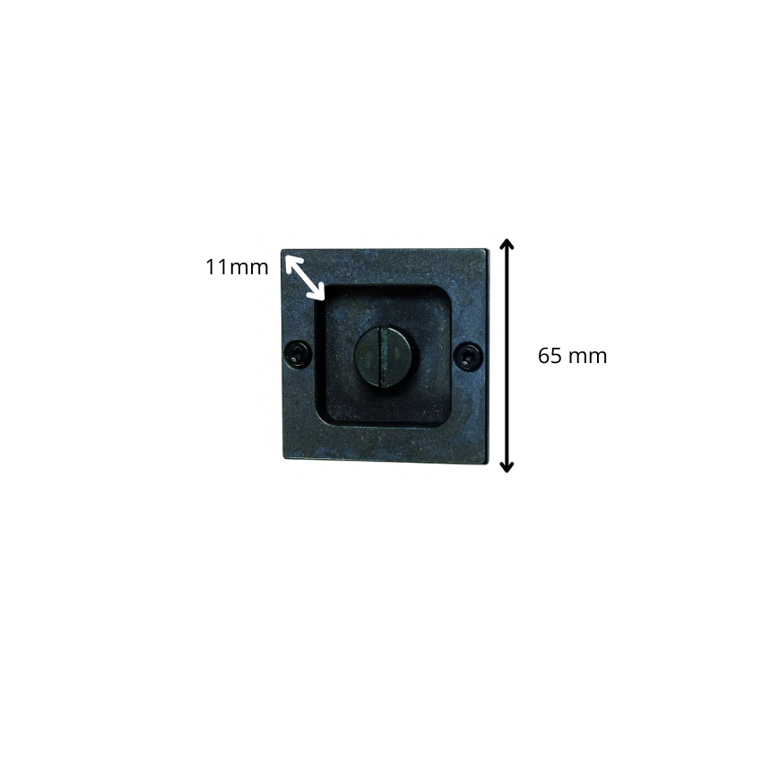 Poignée encastrée Porte Coulissante carrée à Condamnation Acier noir